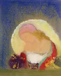Profile of a Girl with Flowers